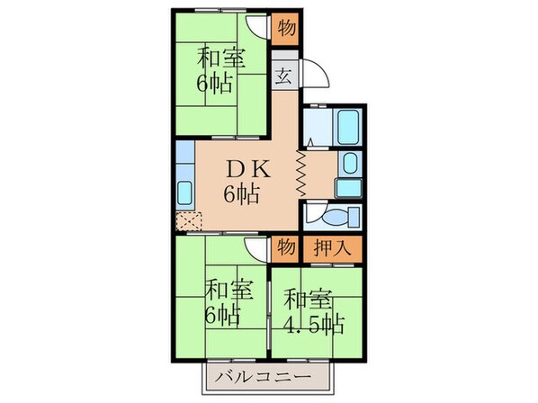 グランディール行橋 Ｃの物件間取画像